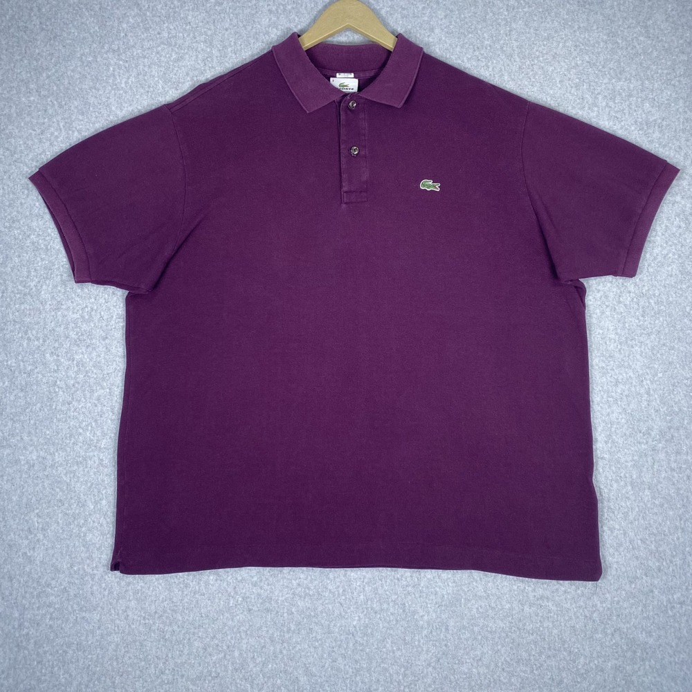 Lacoste Polo Shirt Mens 8 Burgundy Purple Short Sleeve Classic Pique Logo FA8713